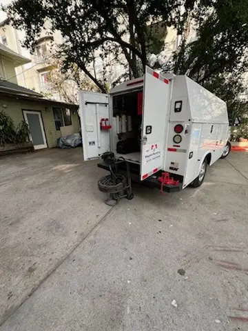 Magnet Plumbing service vehicle on-site for Sewer Line Repair in Laurel Canyon
